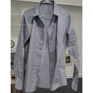 Coofandy Blue/Gray Button Up Shirt Mens Medium Dress Shirt